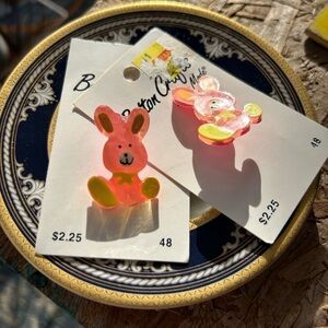 Vintage Pink Bunny Buttons